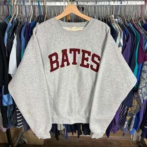 Vintage MV Sport Pro-Weave Bates College Reverse Weave Style Crewneck Sweatshirt